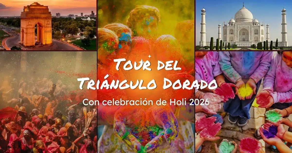 Tour del Triángulo Dorado con celebración de Holi 2026